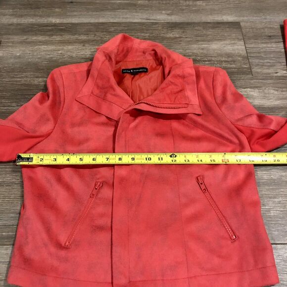 Rock & Republic Biker Moto Jacket 10 Red Lightweight Zipper Pockets - Picture 8 of 12